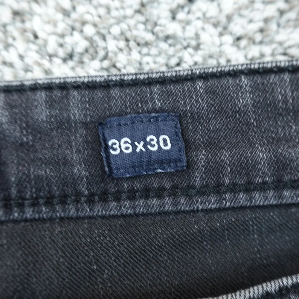 Buckle BKE‎ Jeans Mens 36X30 Dark Black Denim Nolan Straight Stretch Whiskered